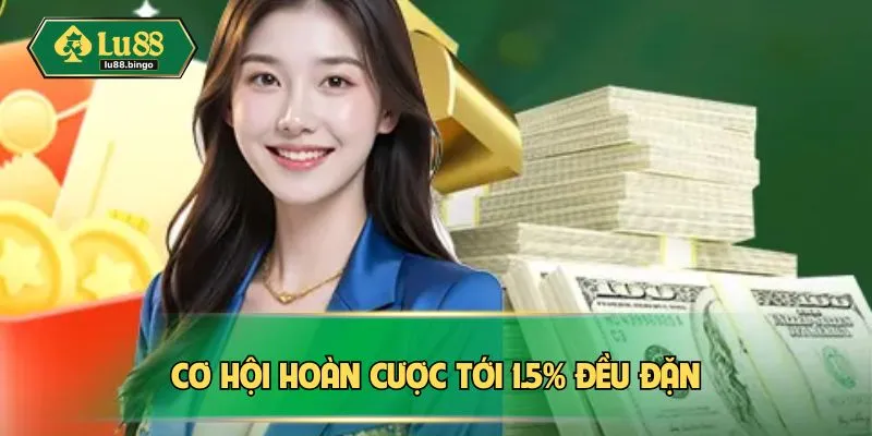 Khuyến Mãi LU88 Cơ hội hoàn cược tới 1.5% đều đặn